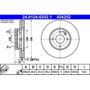 ATE | Bremsscheibe | 24.0124-0252.1