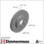 Zimmermann | Bremsscheibe | 400.3619.52