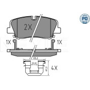 Meyle | Bremsbelagsatz, Scheibenbremse | 025 224 1817/PD