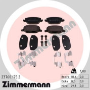 Zimmermann | Bremsbelagsatz, Scheibenbremse | 23760.175.2