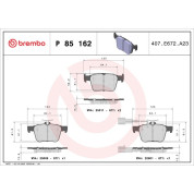 Brembo | Bremsbelagsatz, Scheibenbremse | P 85 162