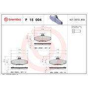 Brembo | Bremsbelagsatz, Scheibenbremse | P 15 004