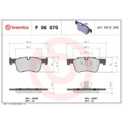 Brembo | Bremsbelagsatz, Scheibenbremse | P 06 070