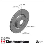 Zimmermann | Bremsscheibe | 150.3488.52