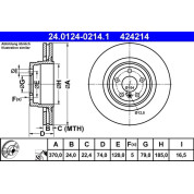 ATE | Bremsscheibe | 24.0124-0214.1