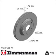 Zimmermann | Bremsscheibe | 590.2597.20