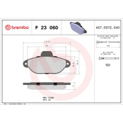 Brembo | Bremsbelagsatz, Scheibenbremse | P 23 060