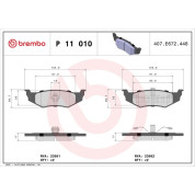 Brembo | Bremsbelagsatz, Scheibenbremse | P 11 010