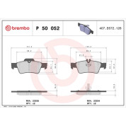 Brembo | Bremsbelagsatz, Scheibenbremse | P 50 052