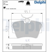 Delphi | Bremsbelagsatz, Scheibenbremse | LP1745