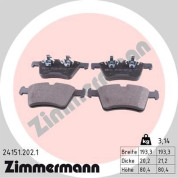 Zimmermann | Bremsbelagsatz, Scheibenbremse | 24151.202.1