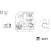 febi bilstein | Stange/Strebe, Stabilisator | 183102