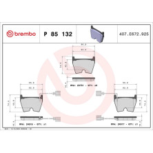 Brembo | Bremsbelagsatz, Scheibenbremse | P 85 132