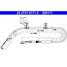 ATE | Seilzug, Feststellbremse | 24.3727-0171.2