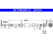 ATE | Bremsschlauch | 83.7769-0417.3