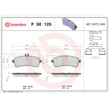 Brembo | Bremsbelagsatz, Scheibenbremse | P 50 125