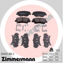 Zimmermann | Bremsbelagsatz, Scheibenbremse | 25692.180.2