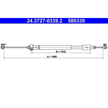 ATE | Seilzug, Feststellbremse | 24.3727-0339.2