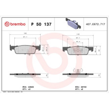 Brembo | Bremsbelagsatz, Scheibenbremse | P 50 137