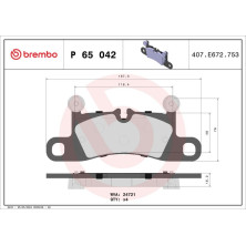 Brembo | Bremsbelagsatz, Scheibenbremse | P 65 042