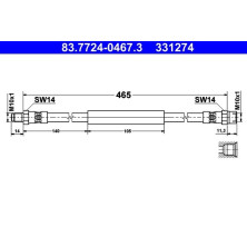 ATE | Bremsschlauch | 83.7724-0467.3