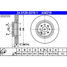 ATE | Bremsscheibe | 24.0128-0219.1