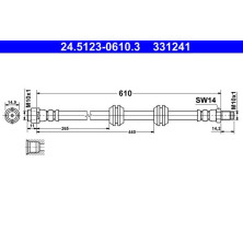 ATE | Bremsschlauch | 24.5123-0610.3