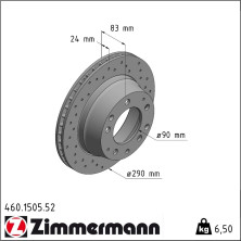 Zimmermann | Bremsscheibe | 460.1505.52