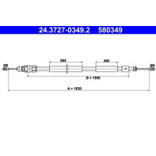 ATE | Seilzug, Feststellbremse | 24.3727-0349.2