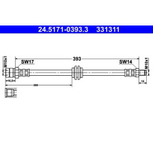 ATE | Bremsschlauch | 24.5171-0393.3