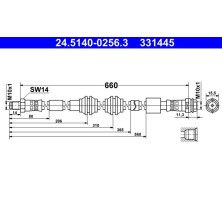 ATE | Bremsschlauch | 24.5140-0256.3