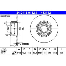 ATE | Bremsscheibe | 24.0113-0112.1