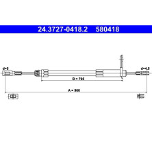 ATE | Seilzug, Feststellbremse | 24.3727-0418.2