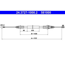 ATE | Seilzug, Feststellbremse | 24.3727-1000.2