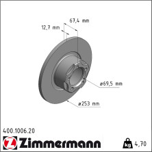 Zimmermann | Bremsscheibe | 400.1006.20