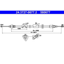 ATE | Seilzug, Feststellbremse | 24.3727-0677.2