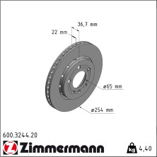 Zimmermann | Bremsscheibe | 600.3244.20