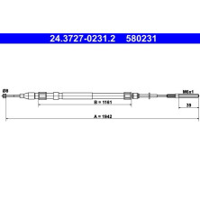 ATE | Seilzug, Feststellbremse | 24.3727-0231.2