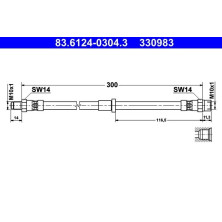 ATE | Bremsschlauch | 83.6124-0304.3