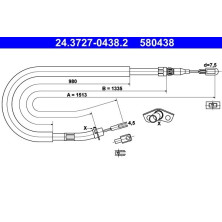 ATE | Seilzug, Feststellbremse | 24.3727-0438.2