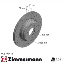 Zimmermann | Bremsscheibe | 150.1281.52