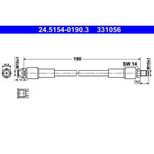 ATE | Bremsschlauch | 24.5154-0190.3