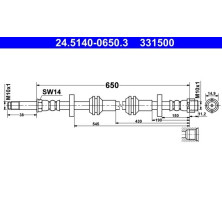 ATE | Bremsschlauch | 24.5140-0650.3