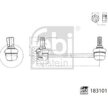 febi bilstein | Stange/Strebe, Stabilisator | 183101