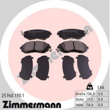 Zimmermann | Bremsbelagsatz, Scheibenbremse | 25760.170.1