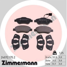 Zimmermann | Bremsbelagsatz, Scheibenbremse | 24072.175.2