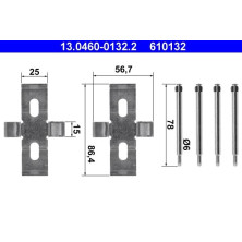 ATE | Zubehörsatz, Scheibenbremsbelag | 13.0460-0132.2