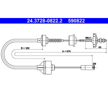 ATE | Seilzug, Kupplungsbetätigung | 24.3728-0822.2