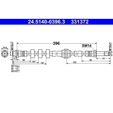 ATE | Bremsschlauch | 24.5140-0396.3