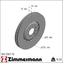 Zimmermann | Bremsscheibe | 100.3307.75